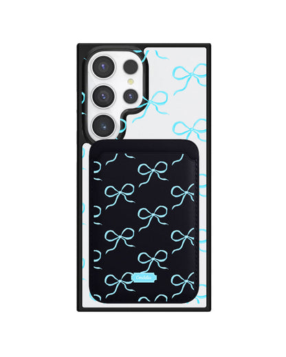 Android Magnetic Wallet Case - Coquette Blue Bow