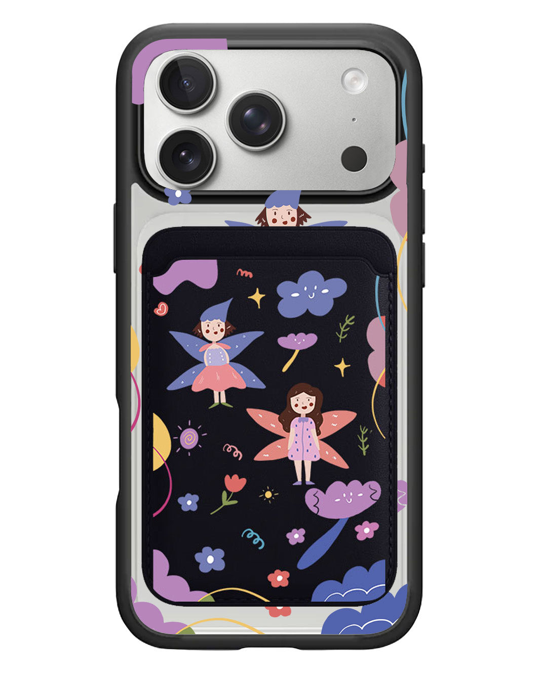 iPhone Magnetic Wallet Case - Fairy Pattern