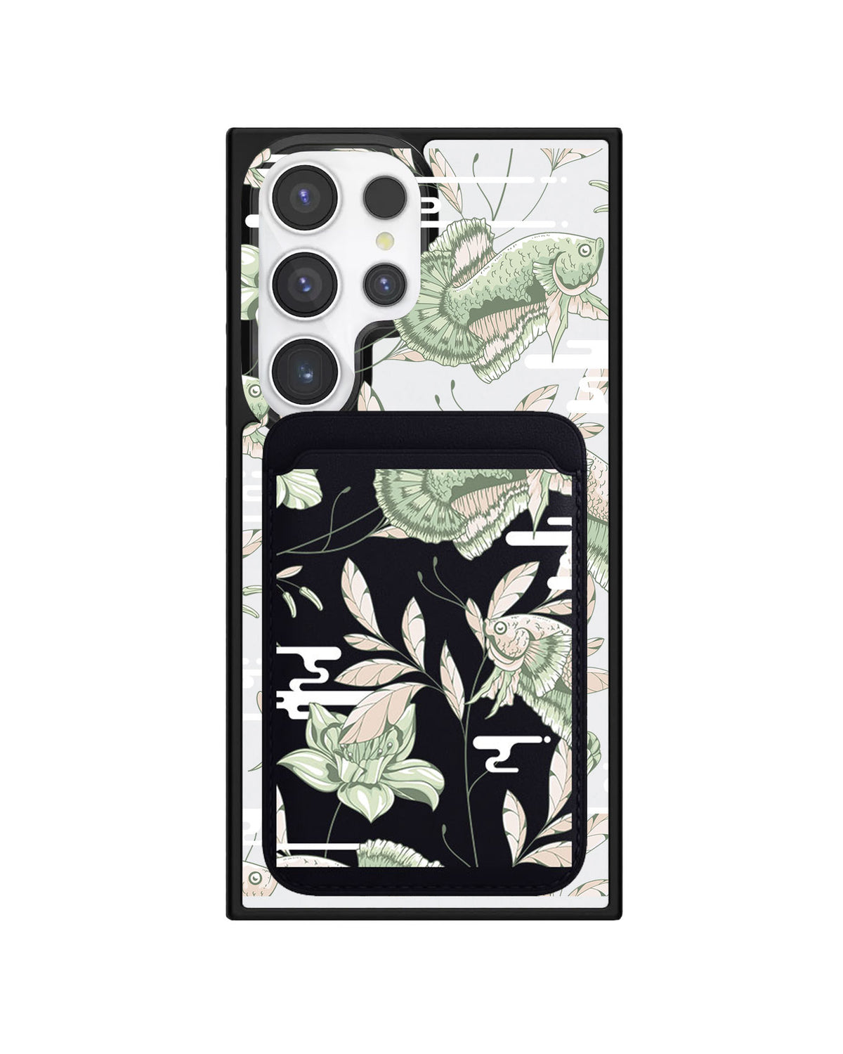 Android Magnetic Wallet Case - Fish & Floral 6.0