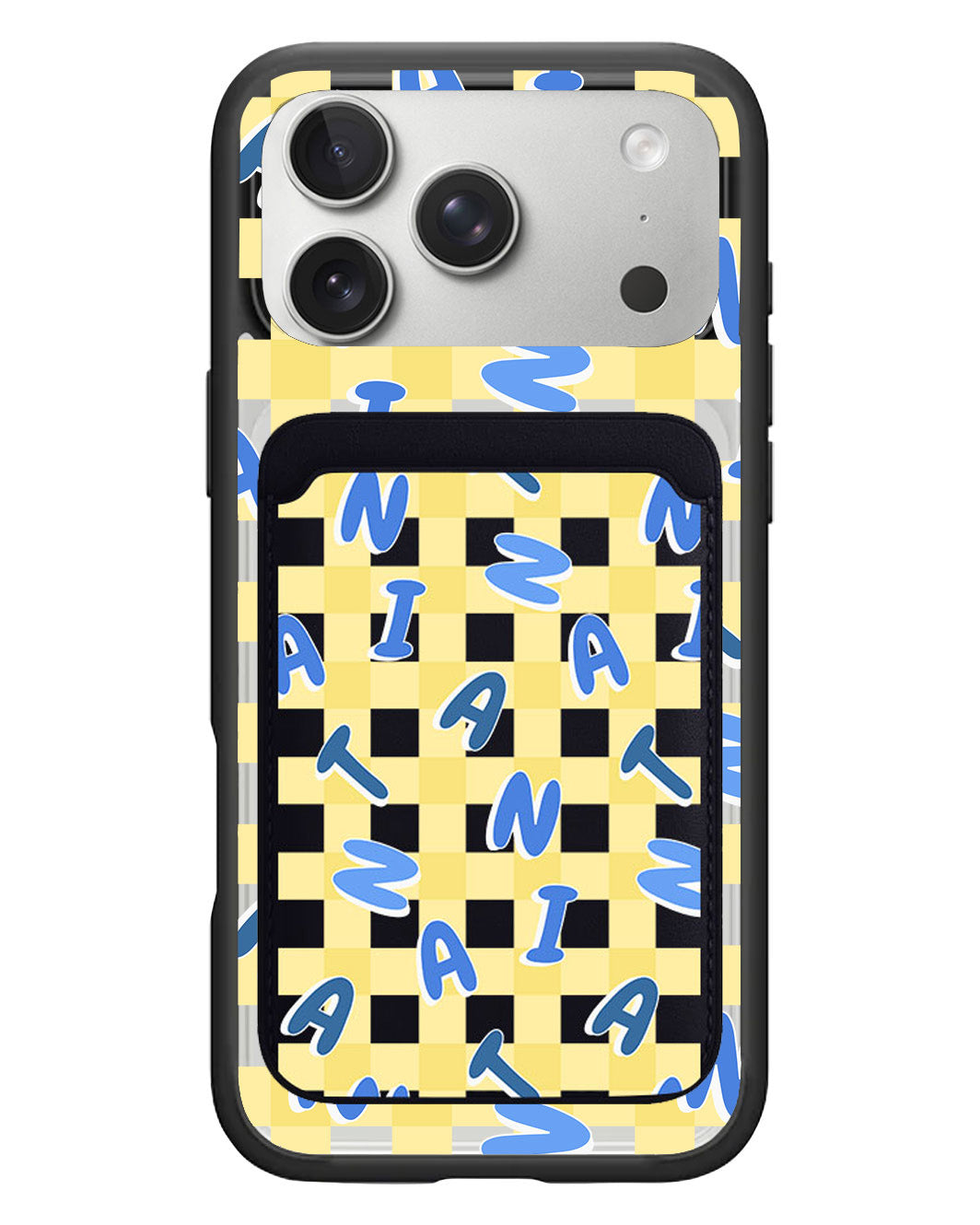 iPhone Magnetic Wallet Case - Checkered Monogram 3.0