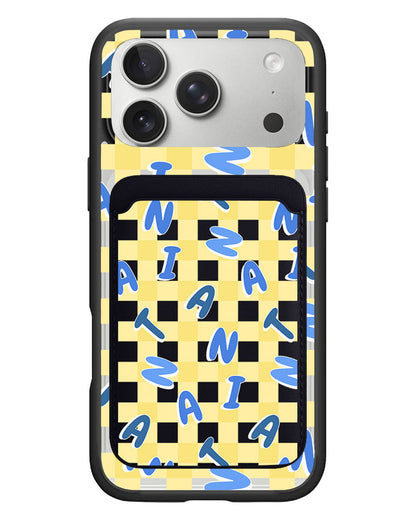 iPhone Magnetic Wallet Case - Checkered Monogram 3.0