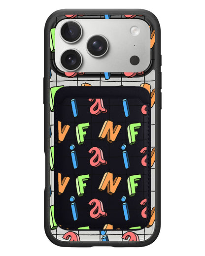 iPhone Magnetic Wallet Case - Playful Monogram