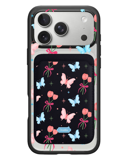 iPhone Magnetic Wallet Case - Coquette Butterfly