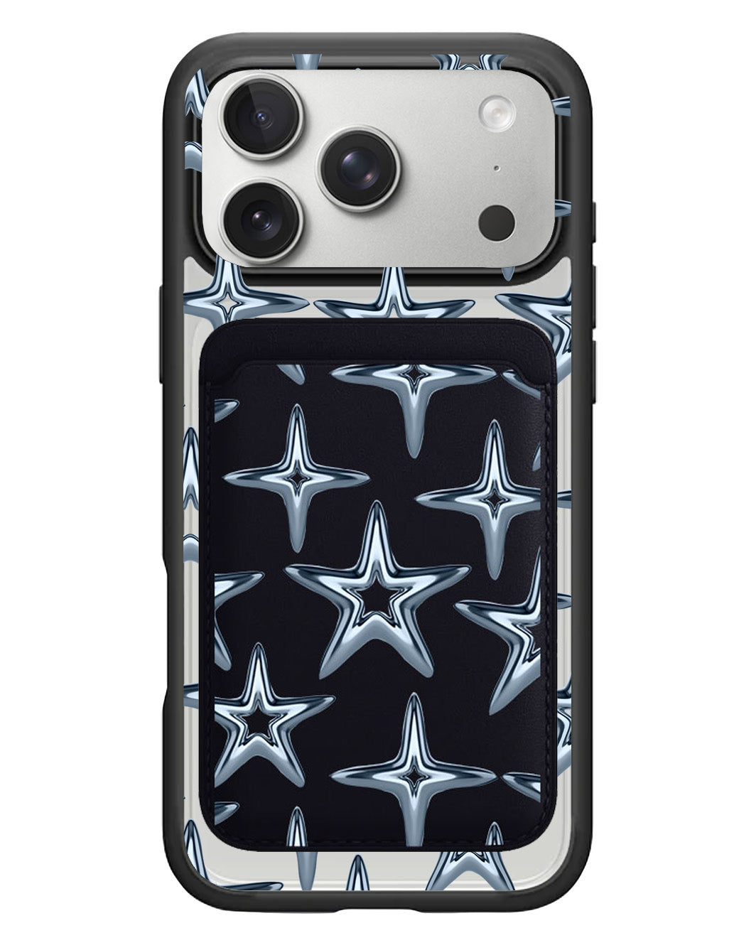 iPhone Magnetic Wallet Case - Chrome Star