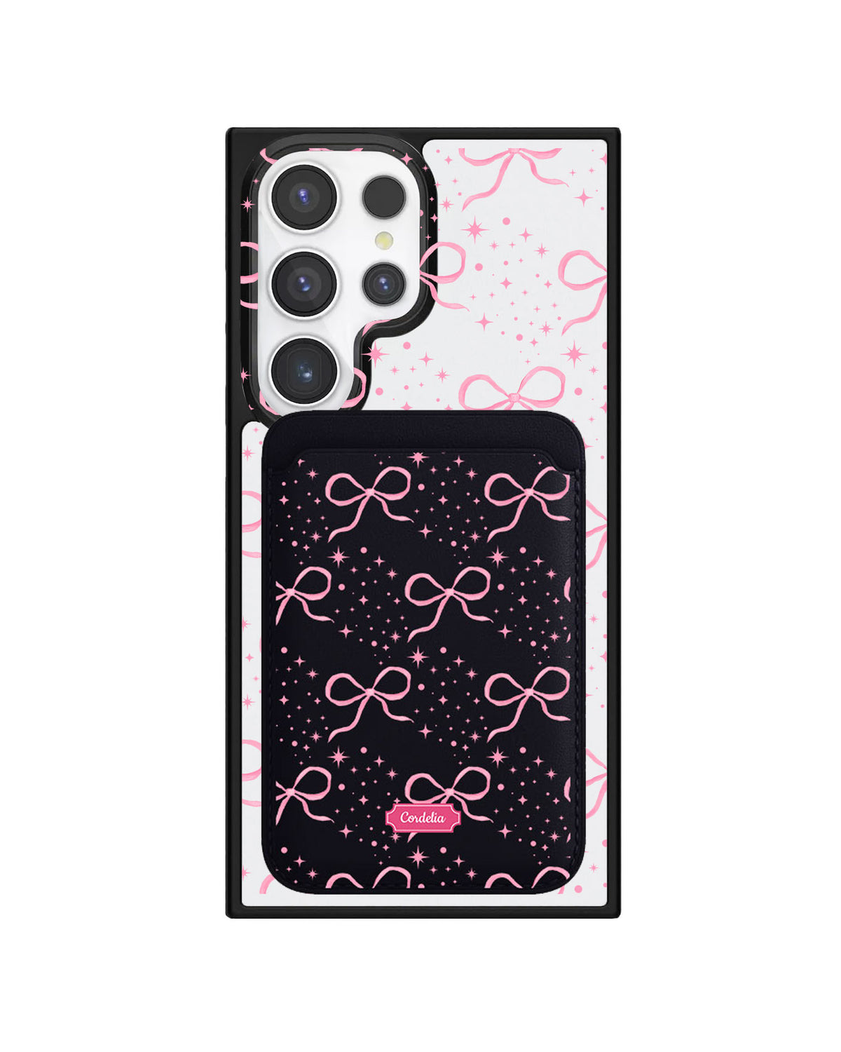 Android Magnetic Wallet Case - Coquette Glittery Bow