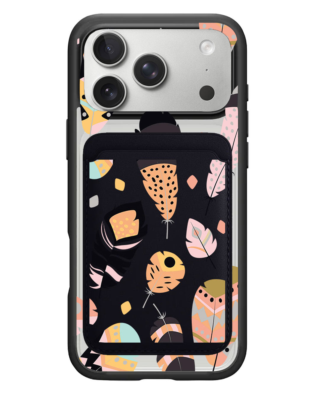iPhone Magnetic Wallet Case - Feathers