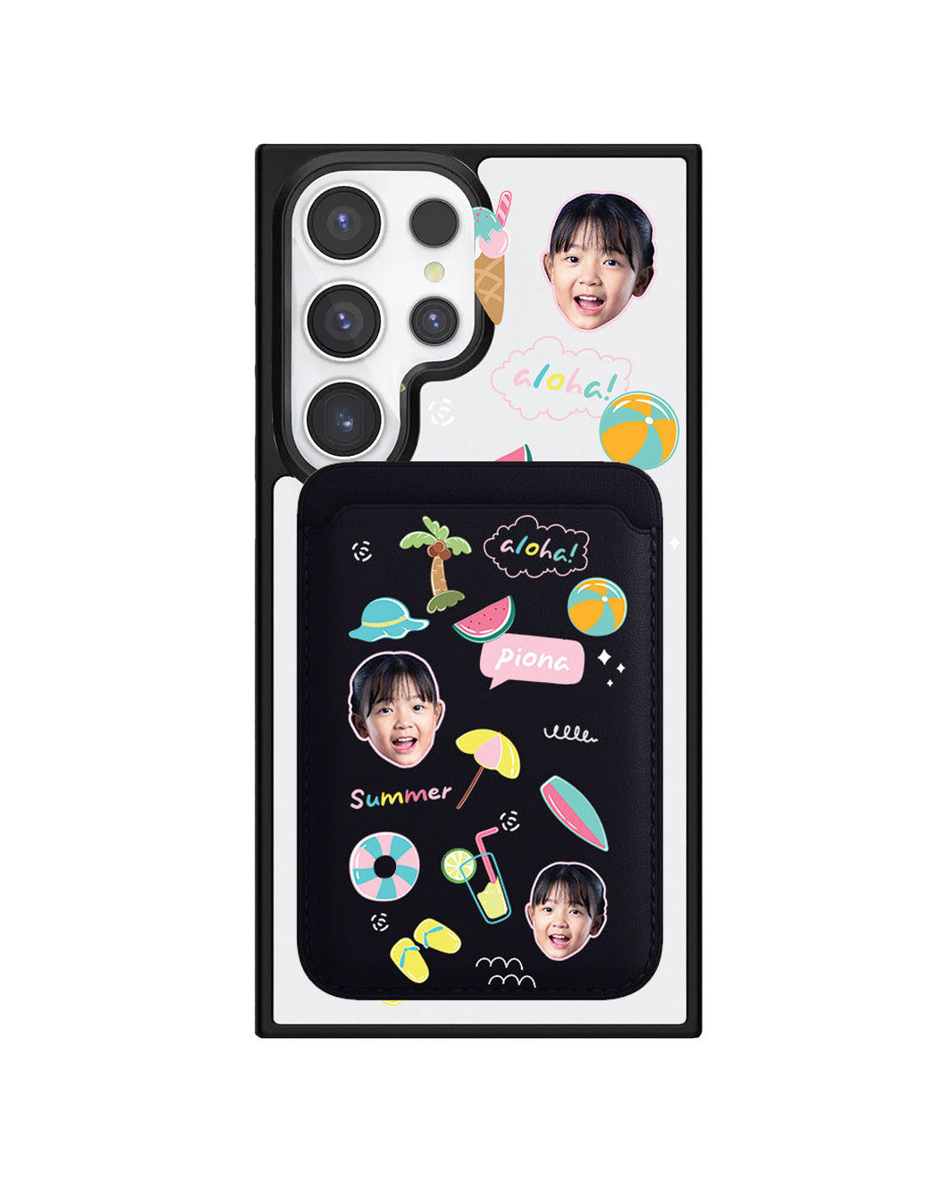 Android Magnetic Wallet Case - Face Grid Summer