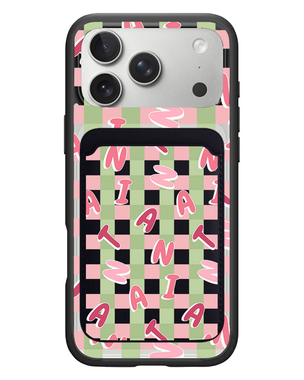 iPhone Magnetic Wallet Case - Checkered Monogram 4.0