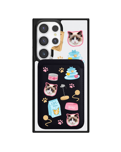 Android Magnetic Wallet Case - Pet Grid Kitty Playtime