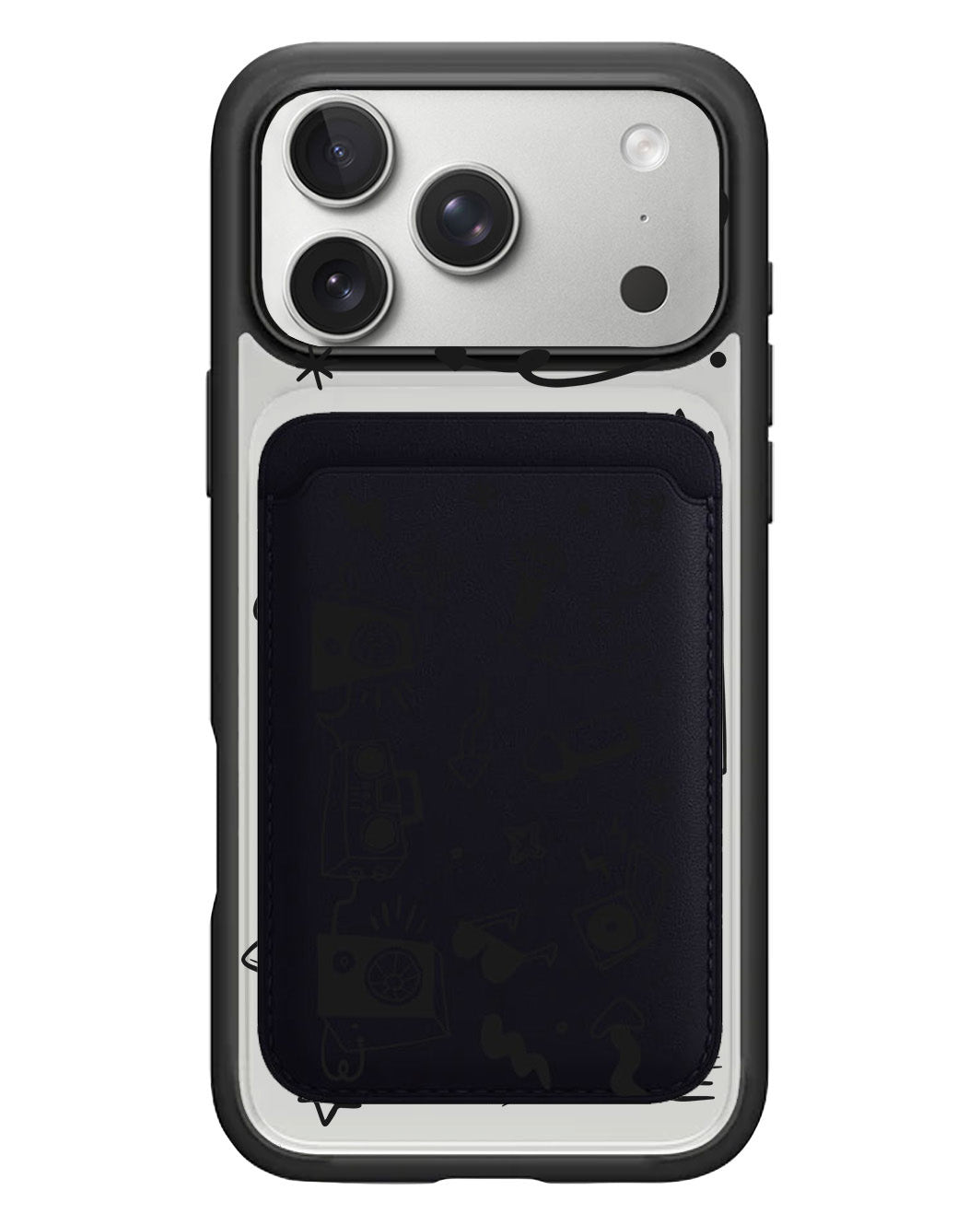 iPhone Magnetic Wallet Case - Social Black