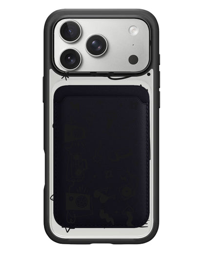 iPhone Magnetic Wallet Case - Social Black