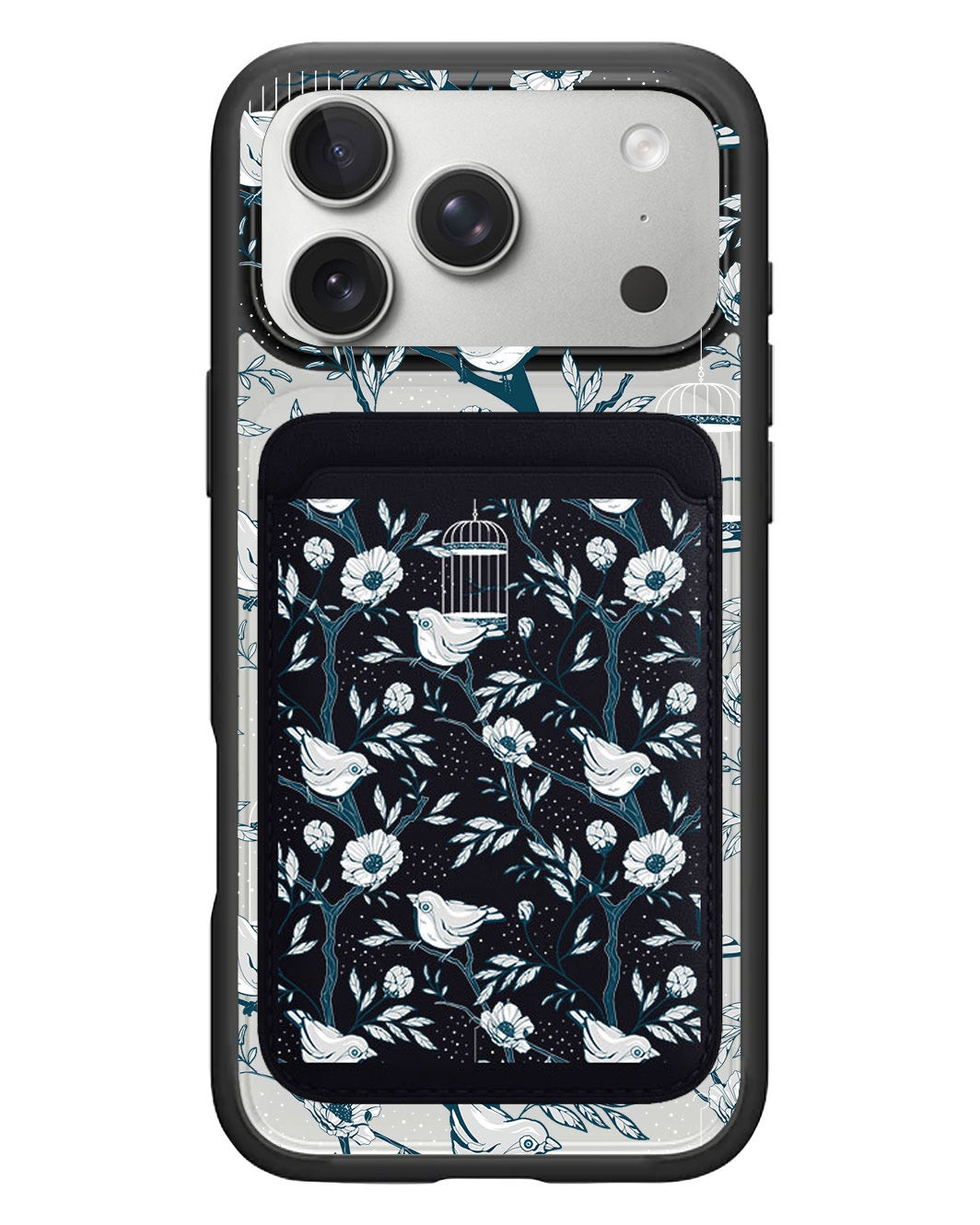 iPhone Magnetic Wallet Case - Lovebird Monochrome