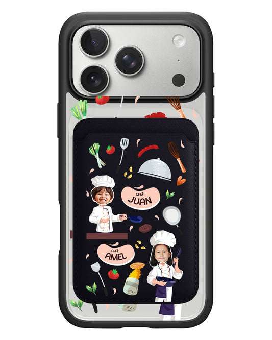 iPhone Magnetic Wallet Case - Face Grid Dream Chef