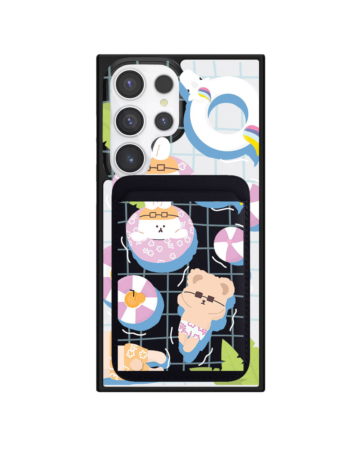 Android Magnetic Wallet Case - Pool Party Pink