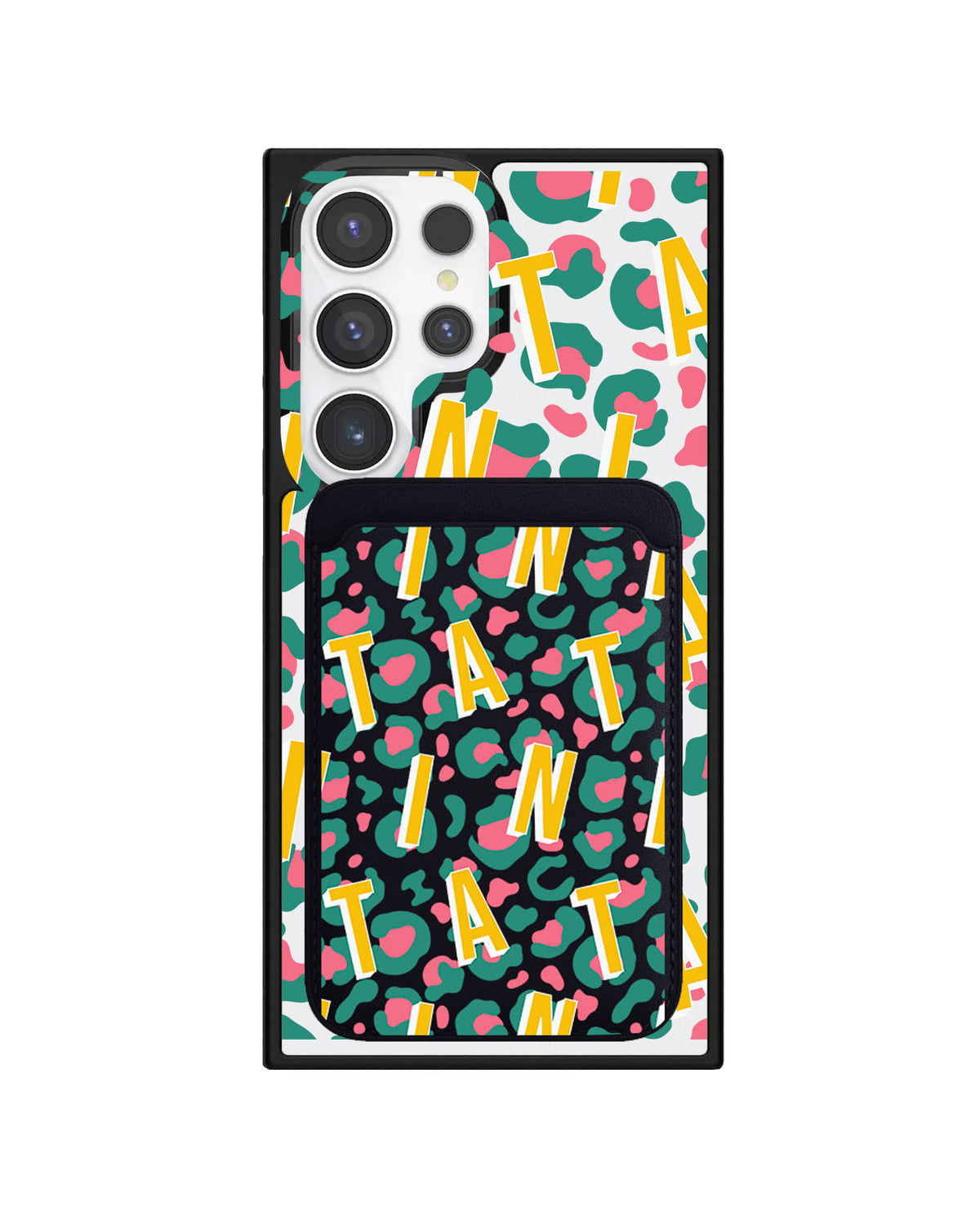Android Magnetic Wallet Case - Leopard Monogram 4.0