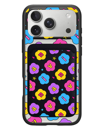 iPhone Magnetic Wallet Case - Flower Petals Monogram 4.0