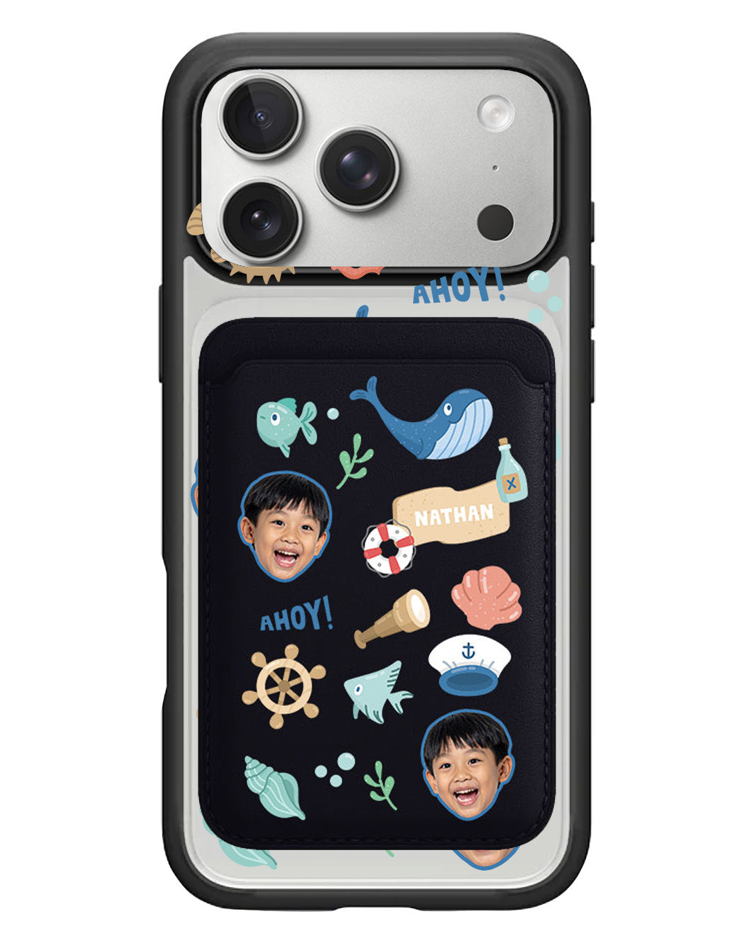 iPhone Magnetic Wallet Case - Face Grid Sailor