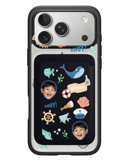 iPhone Magnetic Wallet Case - Face Grid Sailor