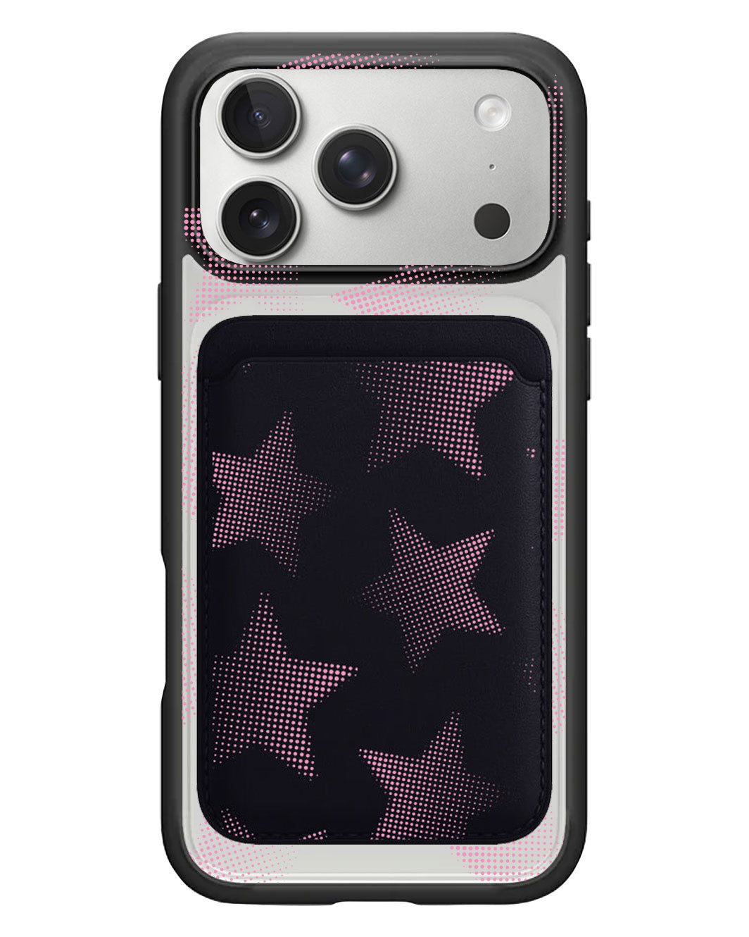 iPhone Magnetic Wallet Case - Pink Star