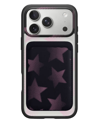 iPhone Magnetic Wallet Case - Pink Star
