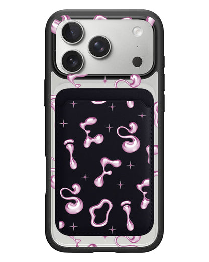 iPhone Magnetic Wallet Case - Pink Chrome Monogram
