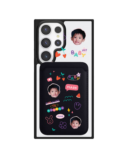 Android Magnetic Wallet Case - Face Grid