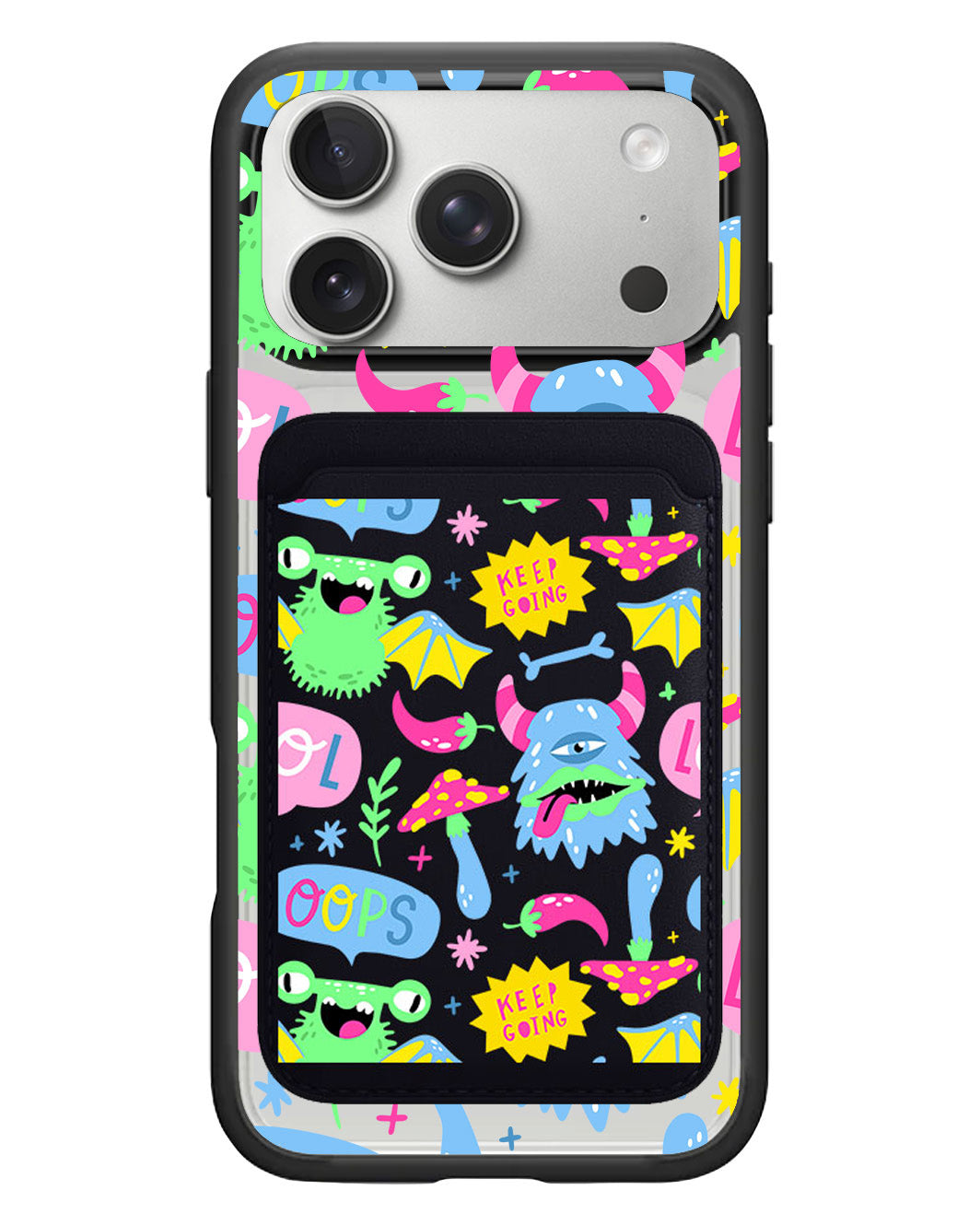 iPhone Magnetic Wallet Case - Monster Say Keep Going