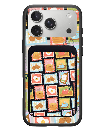 iPhone Magnetic Wallet Case - Breakfast Menu Stamps