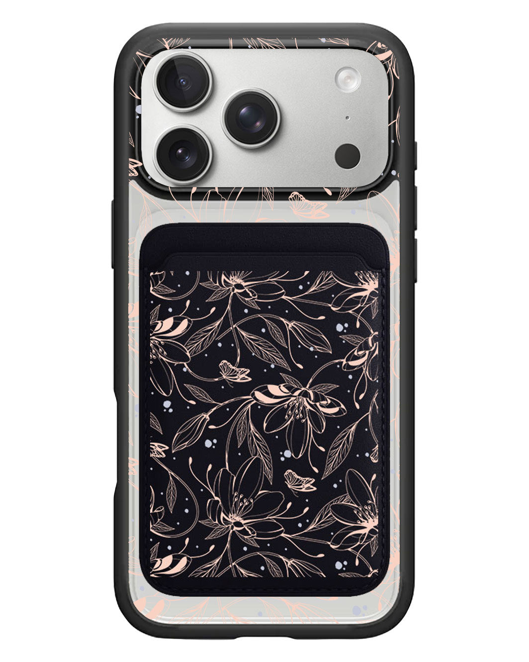 iPhone Magnetic Wallet Case - Sketchy Flower & Butterfly 1.0
