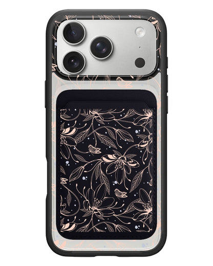 iPhone Magnetic Wallet Case - Sketchy Flower & Butterfly 1.0