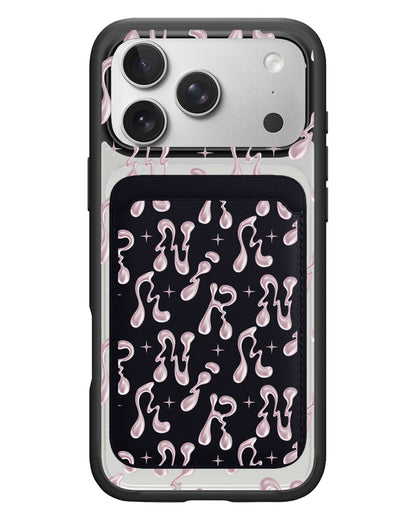 iPhone Magnetic Wallet Case - Pink Chrome Monogram 2.0