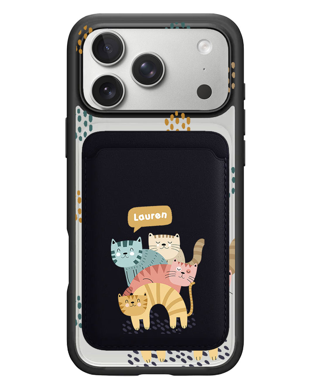 iPhone Magnetic Wallet Case - Rainbow Meow 2.0
