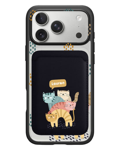 iPhone Magnetic Wallet Case - Rainbow Meow 2.0