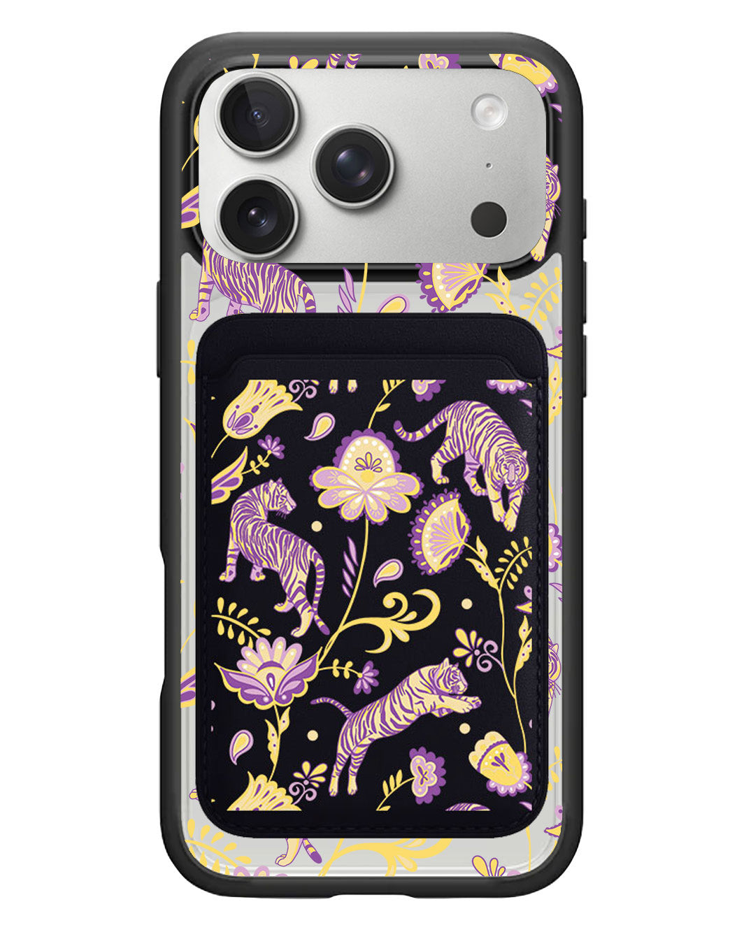 iPhone Magnetic Wallet Case - Tiger & Floral 4.0