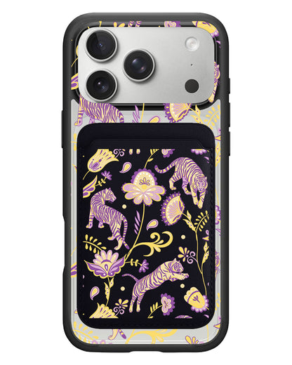 iPhone Magnetic Wallet Case - Tiger & Floral 4.0