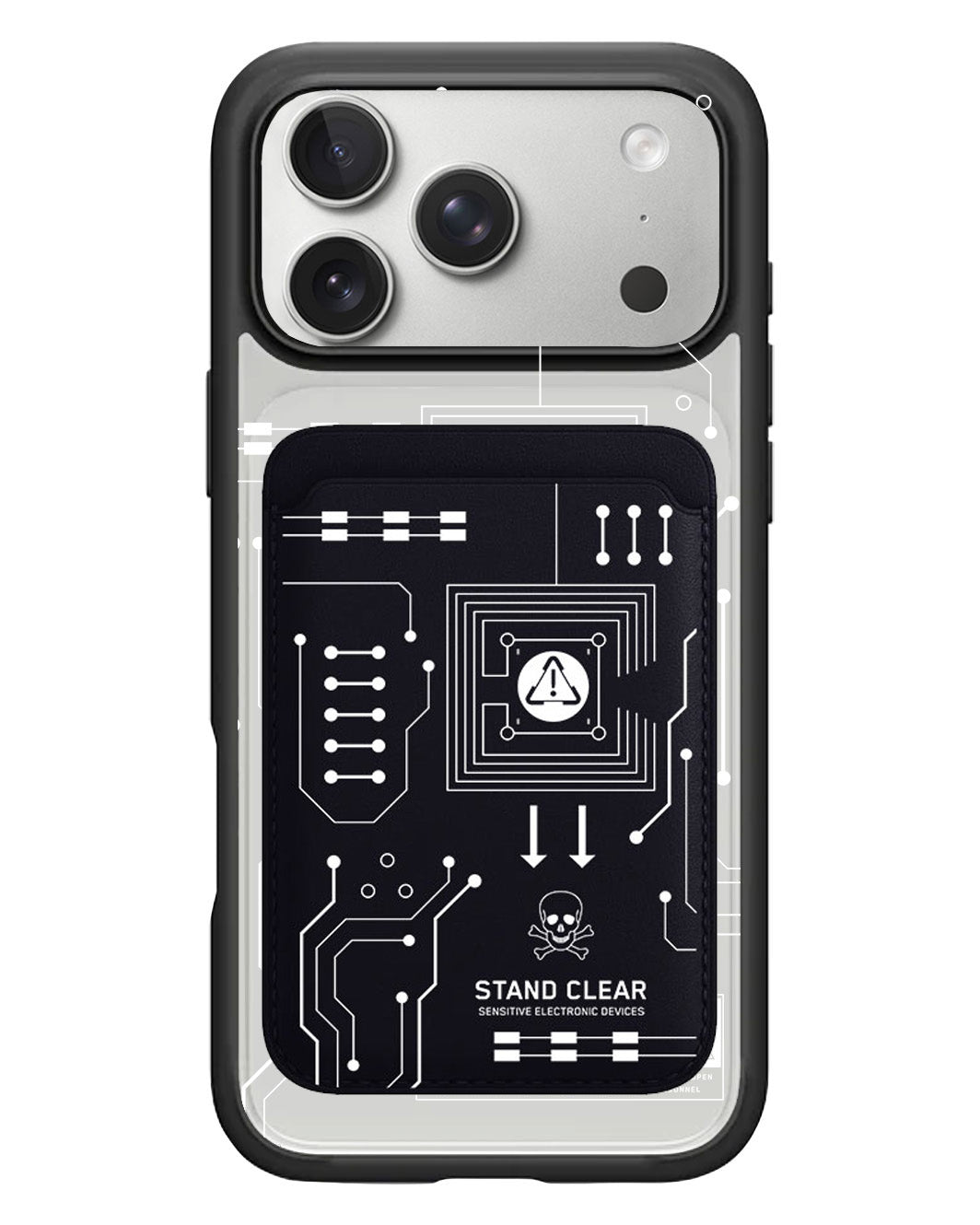 iPhone Magnetic Wallet Case - Circuit White