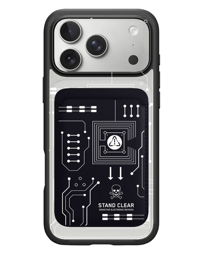 iPhone Magnetic Wallet Case - Circuit White