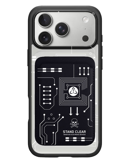 iPhone Magnetic Wallet Case - Circuit White
