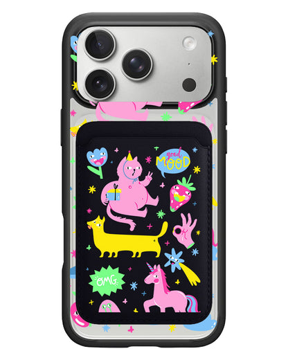 iPhone Magnetic Wallet Case - Monster Say Good Mood