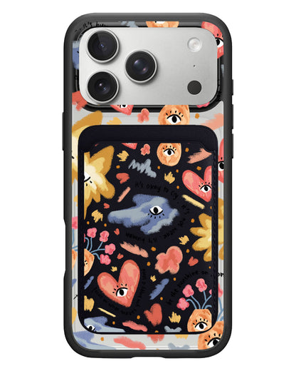 iPhone Magnetic Wallet Case - Abstract Lovers