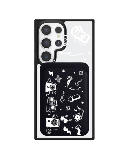 Android Magnetic Wallet Case - Social White