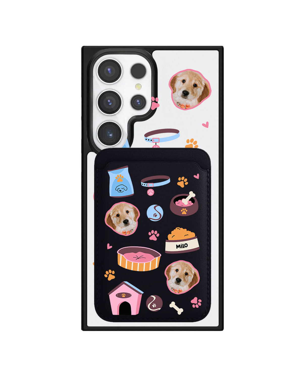 Android Magnetic Wallet Case - Pet Grid Puppy Cozy Day