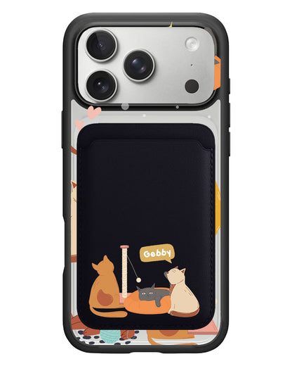 iPhone Magnetic Wallet Case - Playful Cat