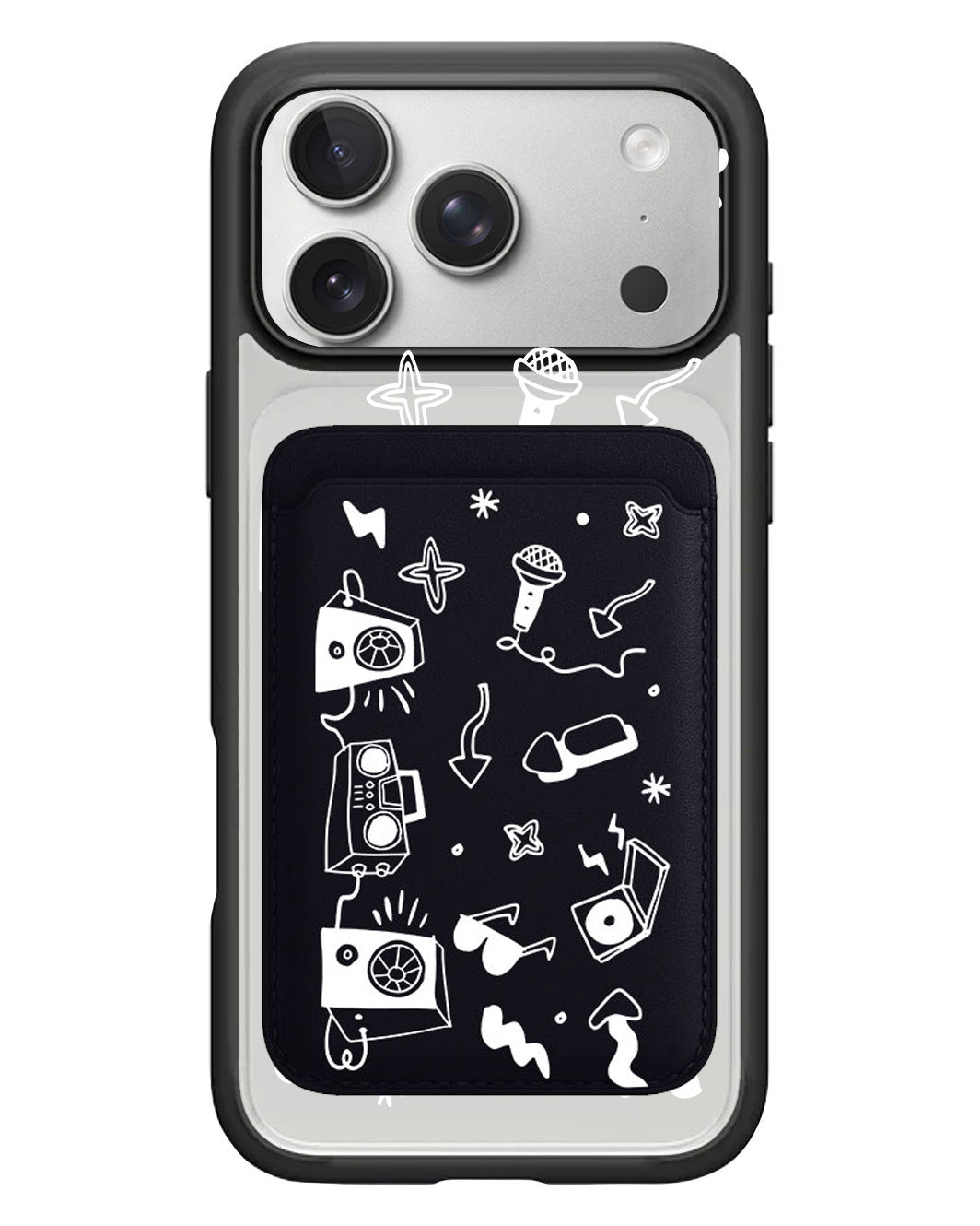 iPhone Magnetic Wallet Case - Rock n Roll White