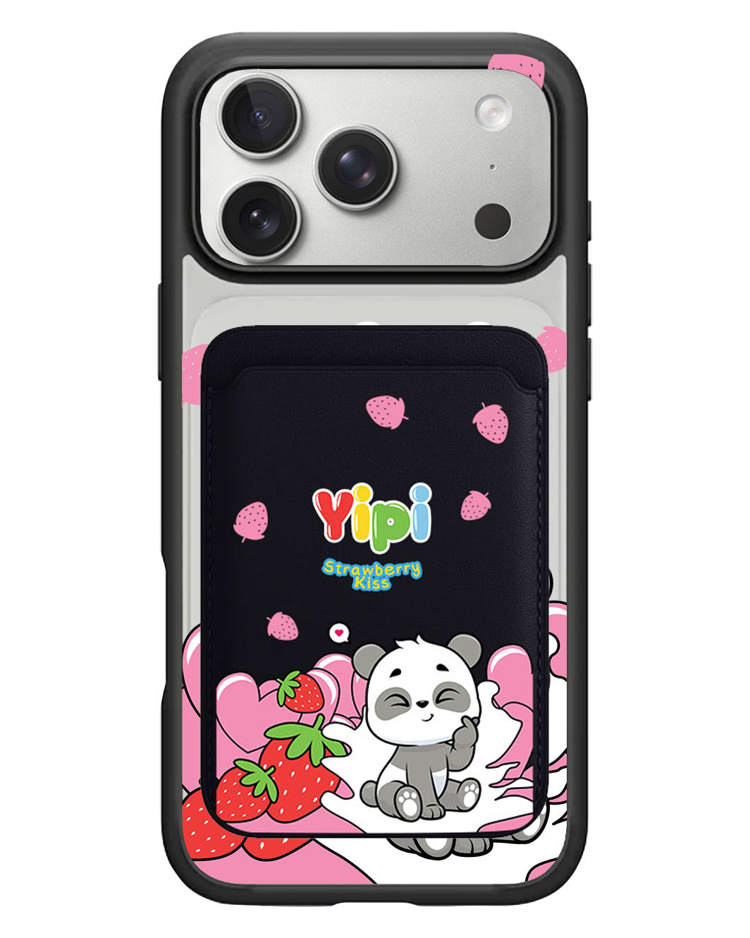 iPhone Magnetic Wallet Case - Yipi Strawberry Kiss