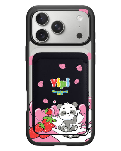 iPhone Magnetic Wallet Case - Yipi Strawberry Kiss