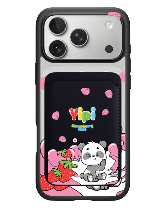iPhone Magnetic Wallet Case - Yipi Strawberry Kiss