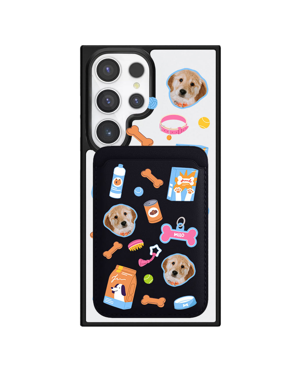 Android Magnetic Wallet Case - Pet Grid Puppy Sweet Treats