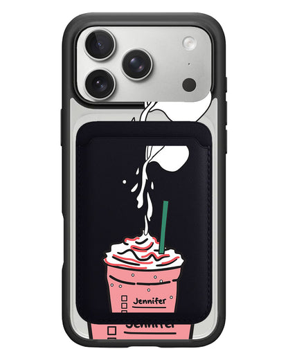 iPhone Magnetic Wallet Case - Raspberry Frappe
