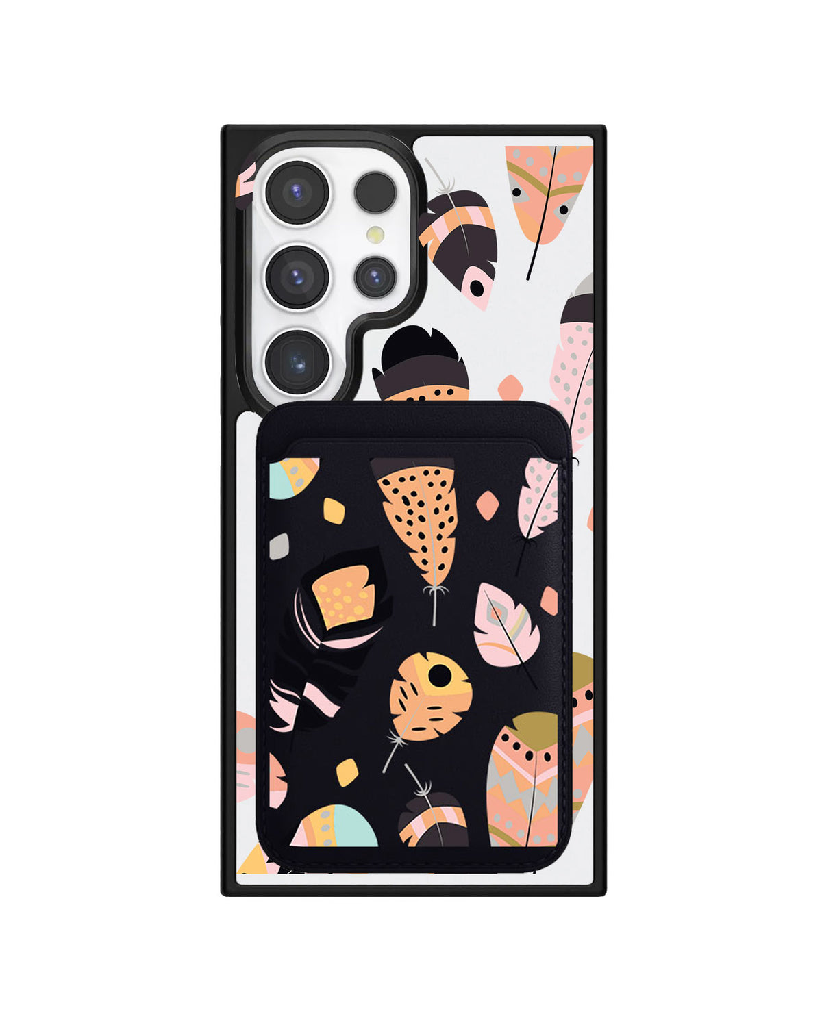 Android Magnetic Wallet Case - Feathers